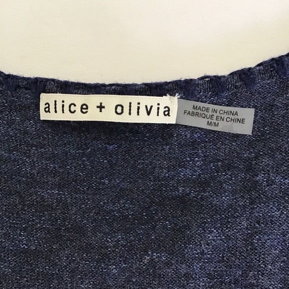 ALICE + OLIVIA BLUE COTTON TIE FRONT TANK TOP MEDIUM - Picture 10 of 15